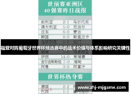 福登对阵葡萄牙世界杯预选赛中的战术价值与体系影响研究关键性 福登对阵葡萄牙世界杯预选赛中的战术价值与体系影响研究关键性